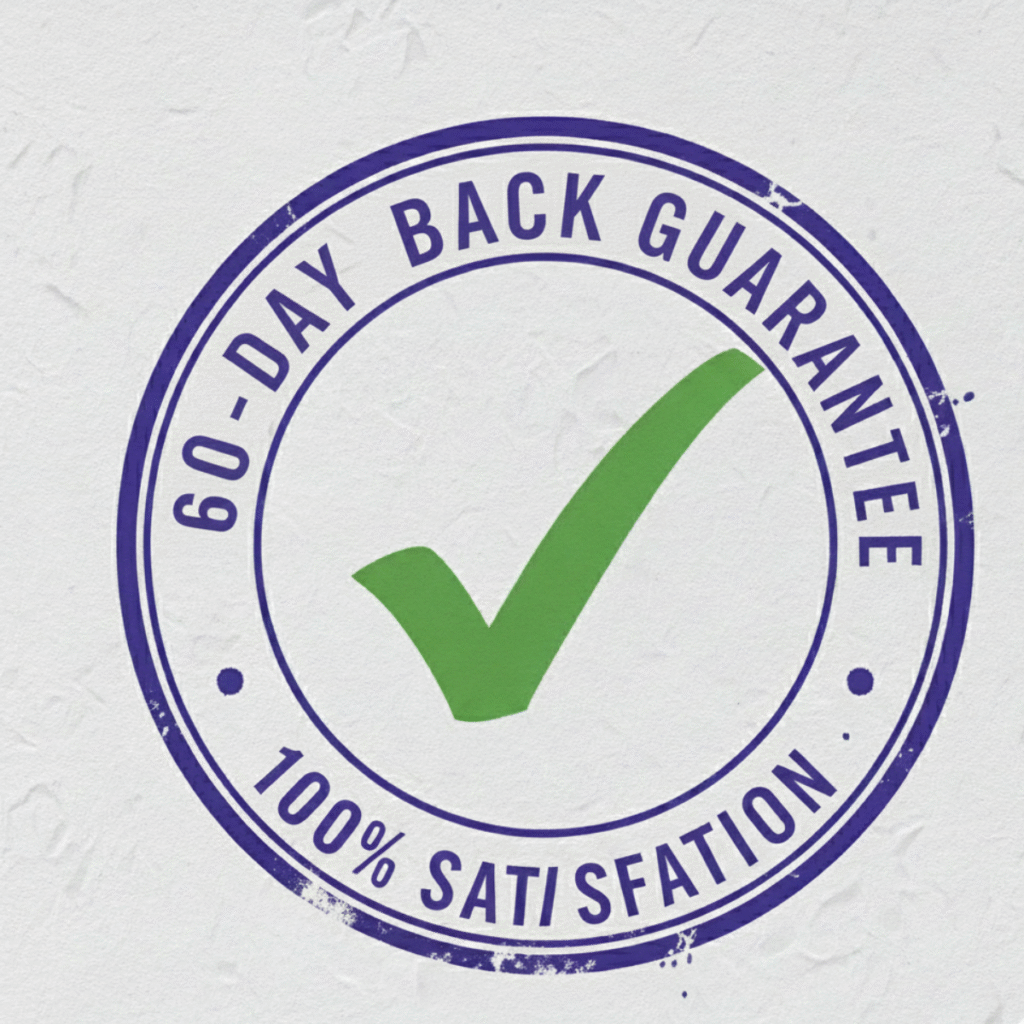 A 60-day money-back guarantee seal for The Home Doctor, ensuring 100% satisfaction.